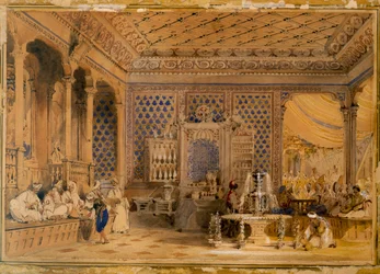 Interiör av en turkisk kafé, Konstantinopel, 1838